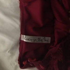 Lucy in the Sky Bel-air Pearl Lace Set In Merlot